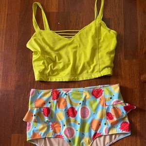 XL Latterback 1.0 & 2XL Fruit Salad Hip ruffle bottoms both in EUC